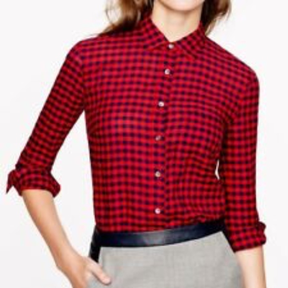 j.crew classic fit boy shirt in crinkle gingham - Picture 3 of 3